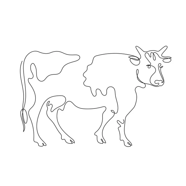 Animal de granja. Gráficos vectoriales en un estilo minimalista. Ganado vacuno . — Vector de stock