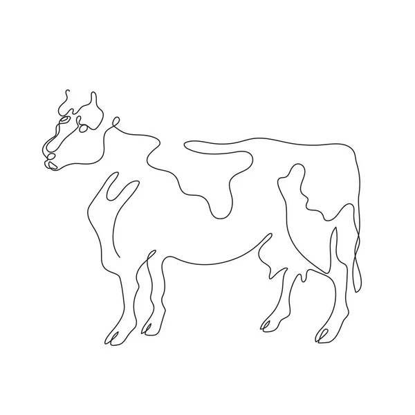 Animal de granja. Gráficos vectoriales en un estilo minimalista. Ganado vacuno . — Archivo Imágenes Vectoriales
