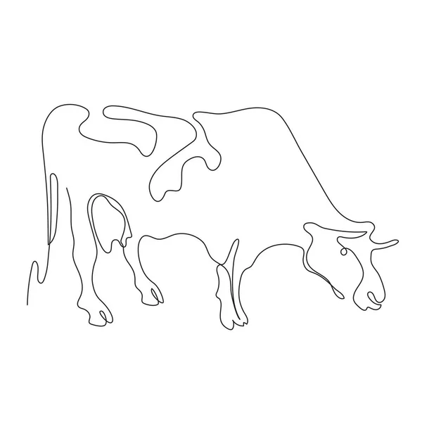 Boerderijdier. Vector graphics in een minimalistische stijl. Runderen. — Stockvector