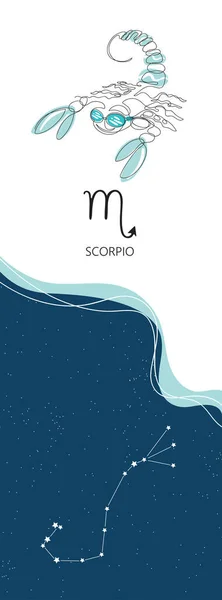 Sfondo zodiacale. Costellazione Scorpione. L'elemento dell'acqua. — Vettoriale Stock