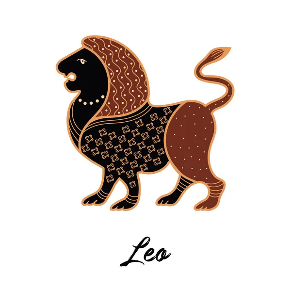 Dierenriemteken Leo. Het symbool van de astrologische horoscoop. — Stockvector