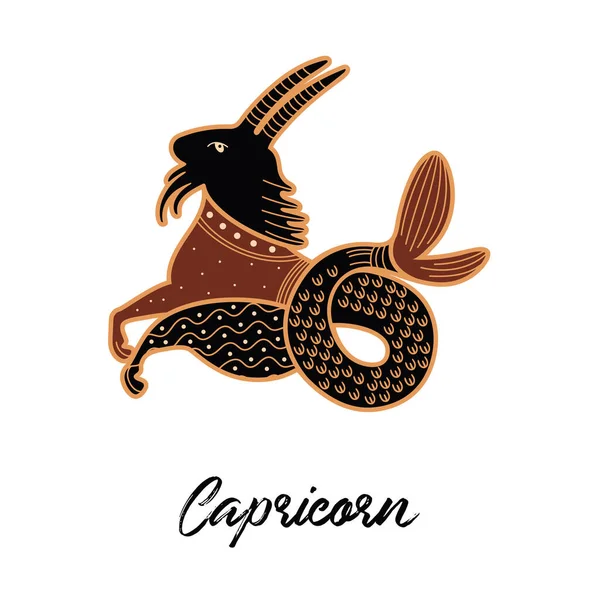 Dierenriemteken Steenbok. Het symbool van de astrologische horoscoop. — Stockvector