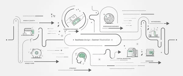 Bannervorlage Für Geschäfts Und Grafikdesign Mit Symbolen Vektorgrafiken