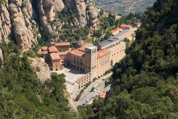 蒙特塞拉特修道院 加泰罗尼亚 西班牙 从蒙特塞拉特圣琼修道院的上层站观看 西班牙 加泰罗尼亚 — 图库照片