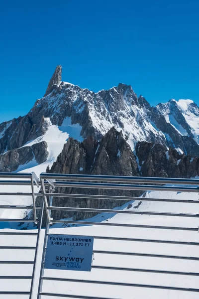 Paisaje Dente Del Gigante Fotografiado Desde Estación Clabeway Punta Helbronner —  Fotos de Stock