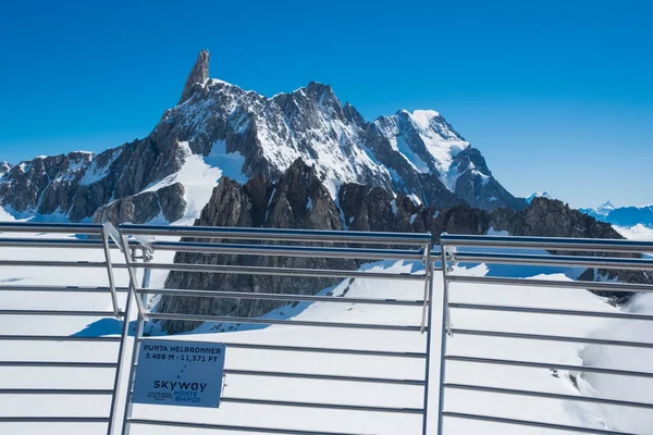 Paisaje Dente Del Gigante Fotografiado Desde Estación Clabeway Punta Helbronner —  Fotos de Stock