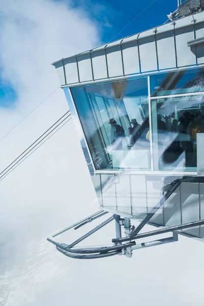 Punta Helbronner Cableway Station Immersed Clouds — Stock Photo, Image