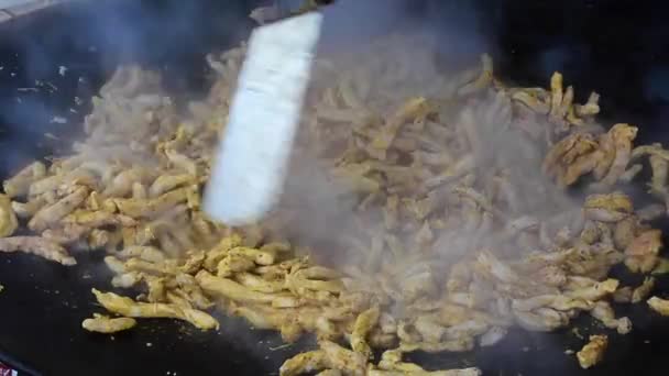 Cocinar en un wok — Vídeos de Stock