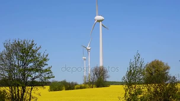 Wind power stations in Scania — Stockvideo