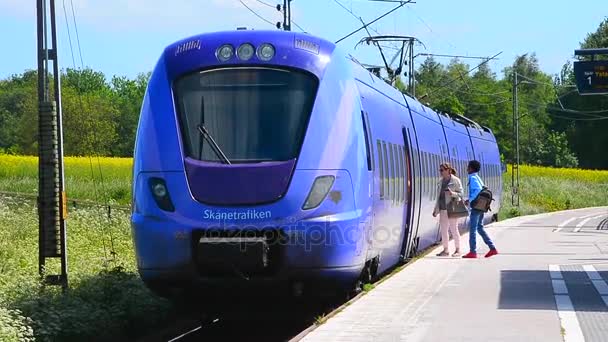 Treno regionale in Scania, Svezia — Video Stock