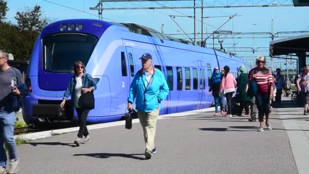 Tren istasyonuna Ystad, İsveç — Stok video
