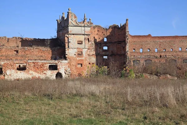 Staroselsky城堡 Xvii世纪建筑的纪念碑 乌克兰利沃夫地区Pustomitivskiy区Stare Selo 第一个以木制城堡形式建造的防御工事建于1448年 它是利沃夫地区最大的城堡 — 图库照片