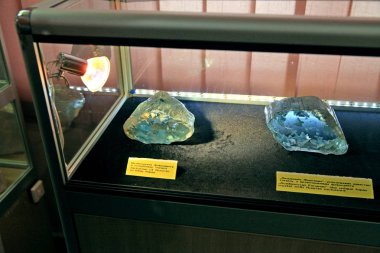 Jeolojik Değerli ve Dekoratif Taşlar Müzesi 'nin Sergisi, Hurşiyv, Zhytomyr Bölgesi, Ukrayna.