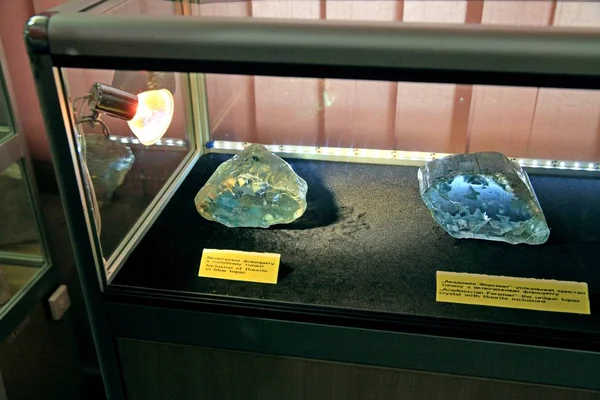 Kiállításai Geológiai Múzeum Értékes Dekoratív Kövek Khoroshiv Zhytomyr Régió Ukrajna — Stock Fotó