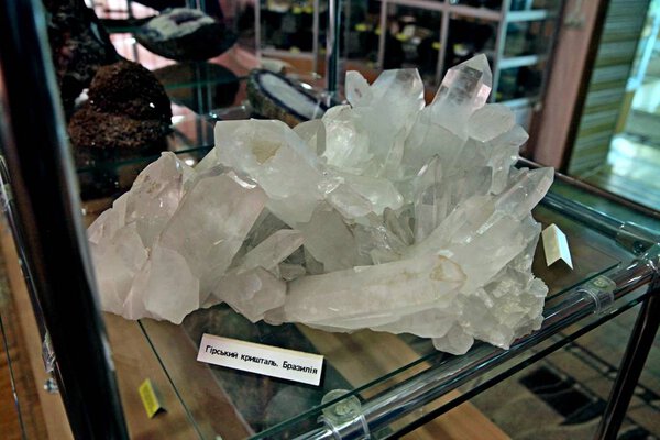 Exhibits of the Geological Museum of Precious and Decorative Stones, Khoroshiv, Zhytomyr Region, Ukraine.