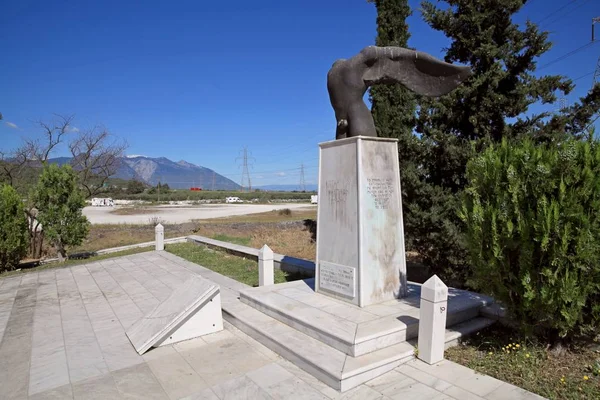 Monument Het Slagveld Van 300 Spartaanse Krijgers Met Het Leger — Stockfoto