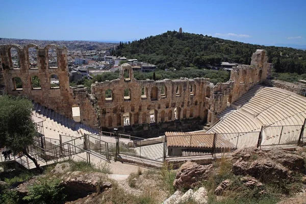 Divadlo Dionýsus Starobylá Divadelní Budova Městě Atény Nachází Jihovýchodním Svahu — Stock fotografie