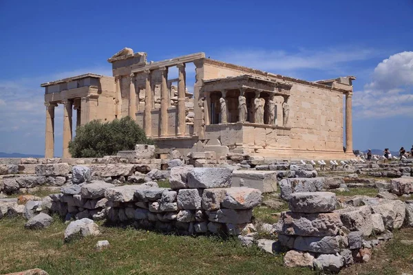 Athénská Akropole Komplex Chrámů Kde Byly Nabízeny Modlitby Řeckým Bohům — Stock fotografie