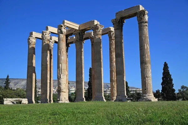 Olympiaon Olümposzi Zeusz Temploma Görögország Legnagyobb Temploma Athénban 500 Méterre — Stock Fotó