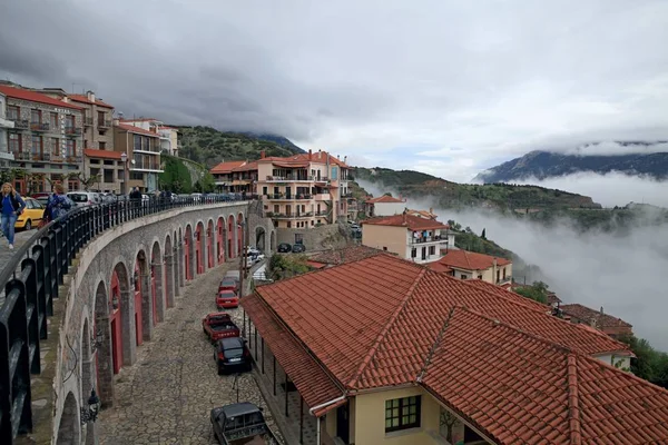 Mountain Village Arachova Greece Road Delphi Foot Mount Parnassus Largest — Stock Photo, Image