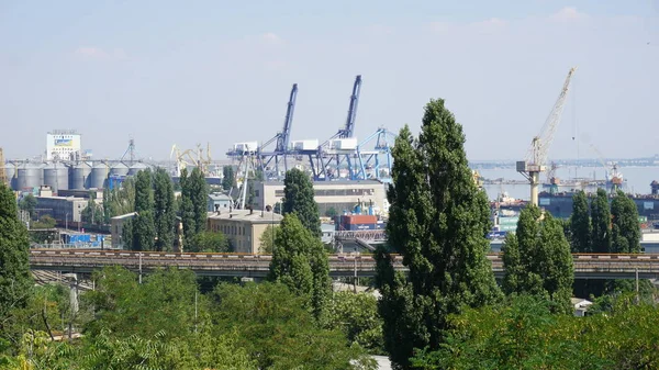 Widok Port Morski Odessa Ukraina — Zdjęcie stockowe