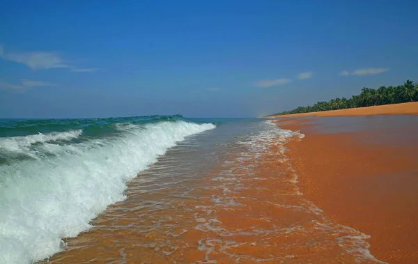 Opuštěné Pláže Západním Pobřeží Indie Blízkosti Města Trivandrum Tiruvananthapuram Hlavní — Stock fotografie