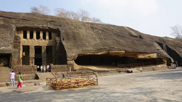 Buddyjska Jaskinia Rozci Gacz Klasztor Kompleks Kanheri Pobli Borivali Przedmie — Zdjęcie stockowe