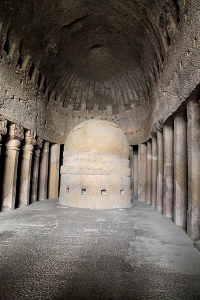 Budist Mağara Tapınağı Manastır Kompleksi Kanheri Mumbai Nin Bir Banliyösü — Stok fotoğraf