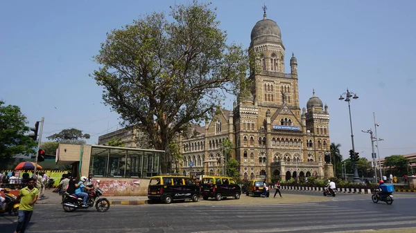 Edifício Conselho Municipal Mumbai Índia Está Localizado Lado Estação Chhatrapati — Fotografia de Stock