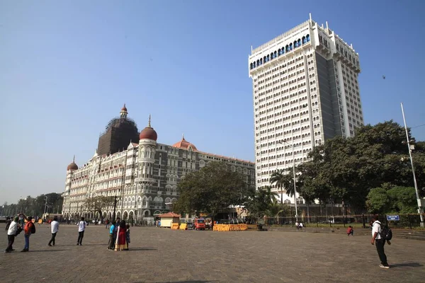 Starożytny Hotel Pałac Taj Mahal Renowacji Mumbai Bombaj Indie Listopadzie — Zdjęcie stockowe