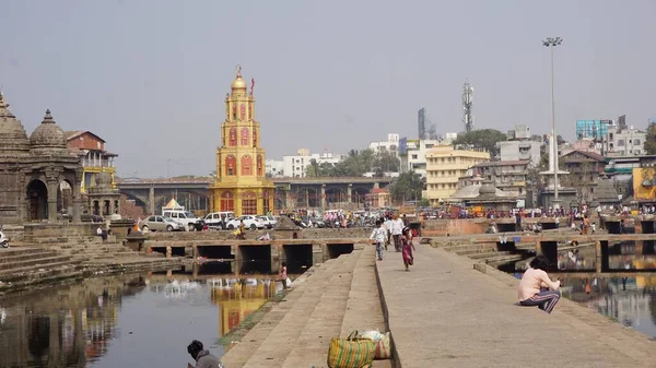 Napływ Miasta Nasik Indie Maharashtra Nasik Mumbai Pune Tworzą Złoty — Zdjęcie stockowe