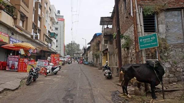 Ulice Starożytnego Miasta Nashik Maharashtra Indie — Zdjęcie stockowe