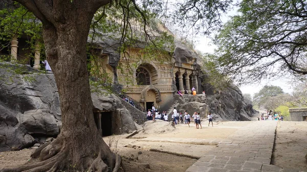 Pandava Caves Complex Caves Century 3Rd Century Sculptures Were Added — Stock Photo, Image