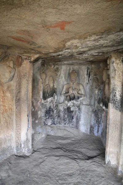 Pandava Caves Complex Caves Century 3Rd Century Sculptures Were Added — Stock Photo, Image