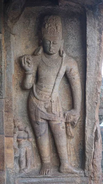 카르나타카 바다미에 힌두교 불교의 사원의 조각품들 동굴은 Chalukya Dynasties 건축의 — 스톡 사진