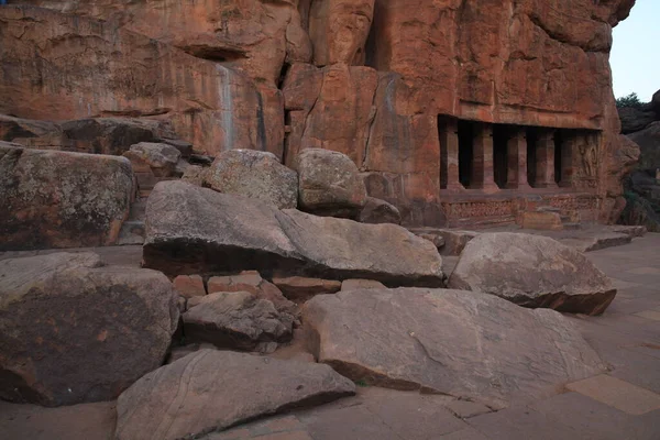 Badami Grot Tempels Hindoe Jain Boeddhistische Grot Tempels Buurt Van — Stockfoto