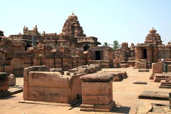 Skupina Památek Pattadakal Komplex Století Vyvrcholení Rozvoje Hinduistické Architektury Chrámu — Stock fotografie