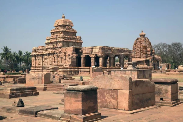 Grupp Monument Vid Pattadakal Århundradet Komplex Kulmen Utvecklingen Den Hinduiska — Stockfoto