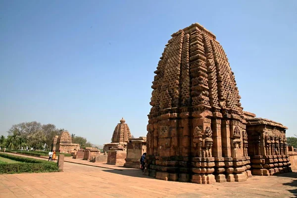 Skupina Památek Pattadakal Komplex Století Vyvrcholení Rozvoje Hinduistické Architektury Chrámu — Stock fotografie