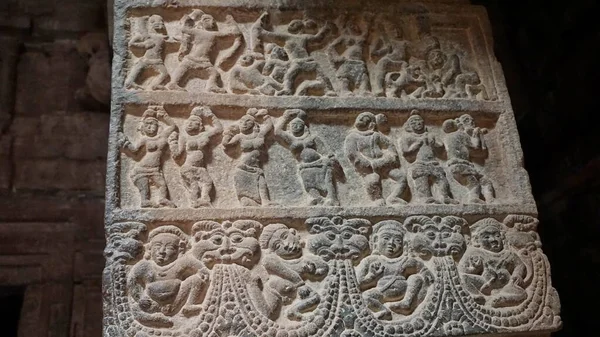 Estátuas Pedra Esculturas Templos Hindus Complexo Pattadakal Karnataka Índia — Fotografia de Stock