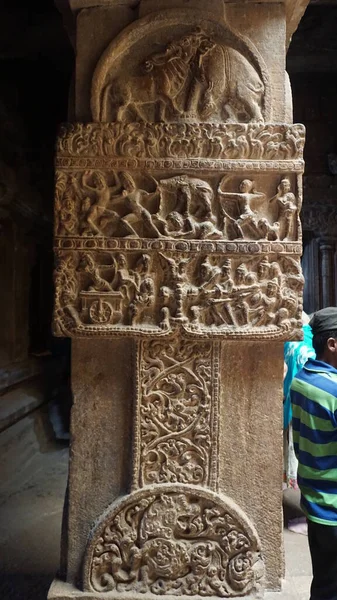 Estátuas Pedra Esculturas Templos Hindus Complexo Pattadakal Karnataka Índia — Fotografia de Stock