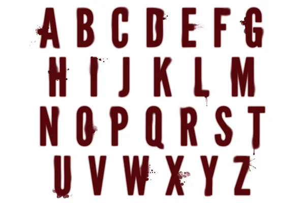 Digitale Handgefertigte Typografie Alphabet Sammlung Isoliert Auf Weiß — Stockfoto