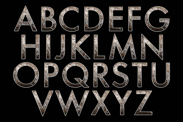 Digitala Handgjorda Typografi Alfabetet Samling Isolerade Vit — Stockfoto