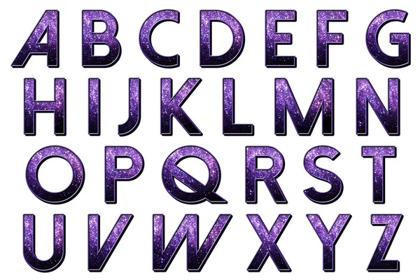 Digital Handcrafted Typography Alphabet Collection Isolated White — Stock Photo, Image