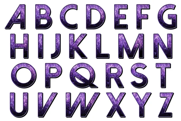 Digitale Handgefertigte Typografie Alphabet Sammlung Isoliert Auf Weiß — Stockfoto