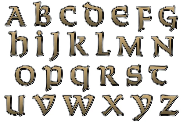 Digitale Handgefertigte Typografie Alphabet Sammlung Isoliert Auf Weiß — Stockfoto