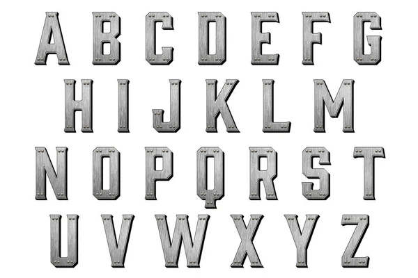 Coleção Alfabeto Tipografia Artesanal Digital Isolado Branco — Fotografia de Stock