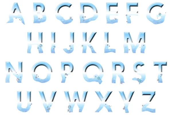 Digitale Handgefertigte Typografie Alphabet Sammlung Isoliert Auf Weiß — Stockfoto