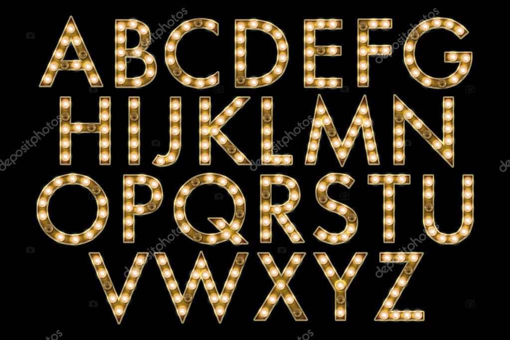 Digital handcrafted typography alphabet collection isolated on white