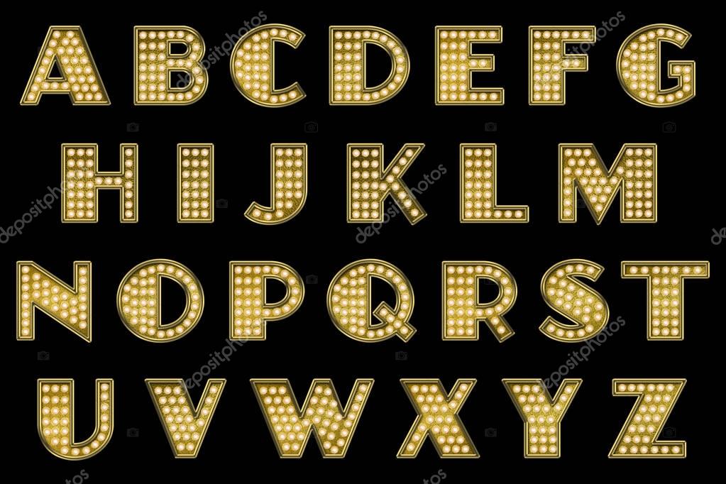 Digital handcrafted typography alphabet collection isolated on white